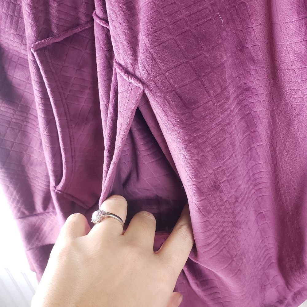 Victoria Secert's Y2k Couture Velvet Velour Burgundy Zip Up Crop Hoodie XXL - Picture 7 of 12